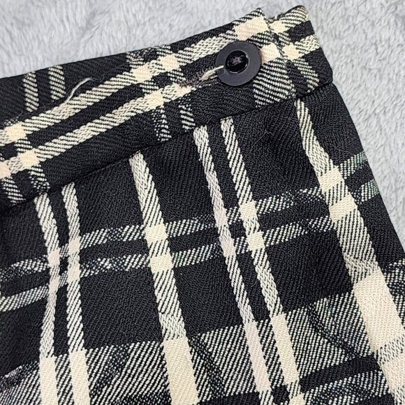Vintage Pendleton Virgin Wool Midi Skirt Women 18 Black Plaid Pleated USA Office - Picture 5 of 11
